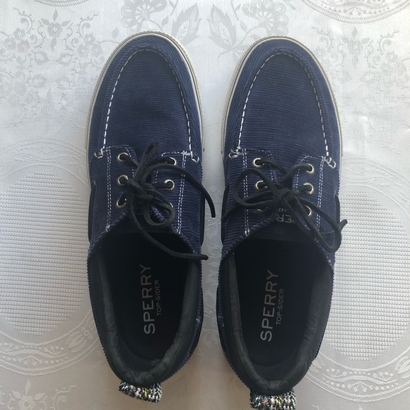 Sperry Top Sider Bahama 3-Eye Navy Blue Men’s Size 10.5 Boat Corduroy Shoes - Picture 1 of 16